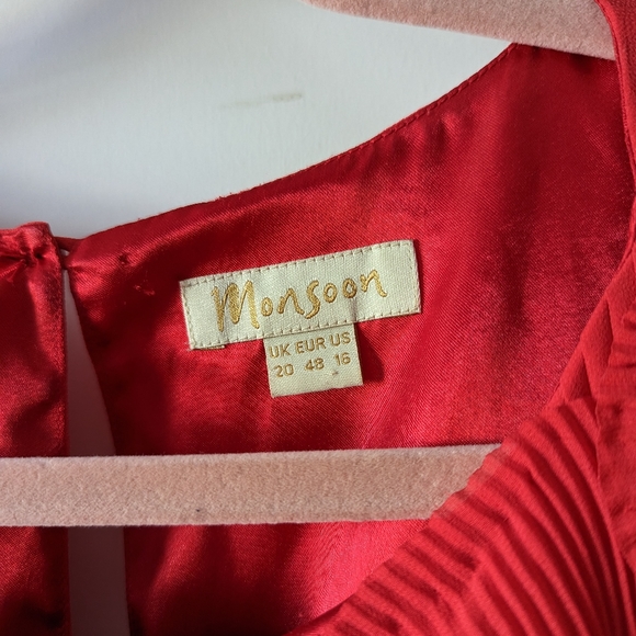 Monsoon Red Dress Size 20 - Picture 4 of 11